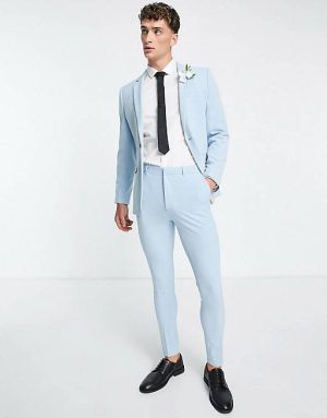 Herren Anzüge | DESIGN – Supereng geschnittener Anzug in Hellblau- WFW4248